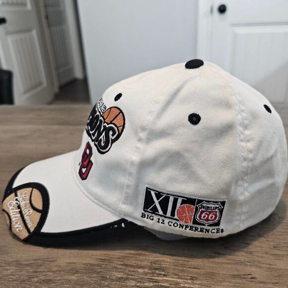Vtg Oklahoma Sooners Big 12 Champions Strapback Hat Cap White Basketball 2002 - Picture 4 of 11